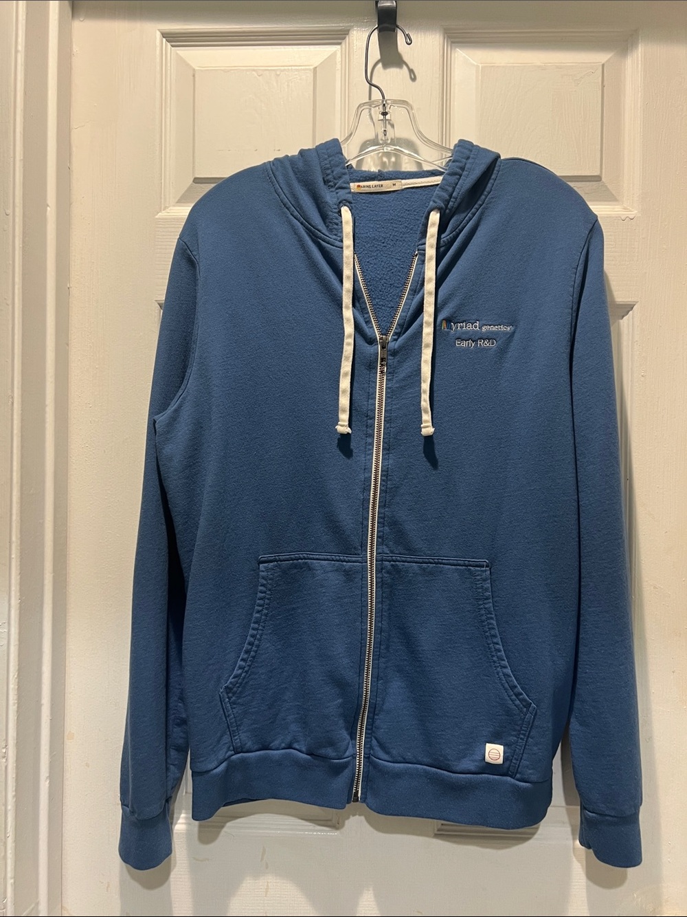 Marine Layer Blue Zip-Up Hooded Sweatshirt